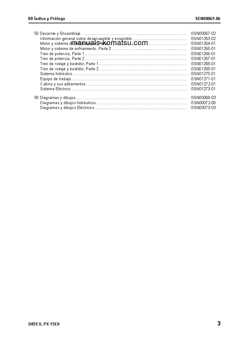 Protected: D85PX-15(JPN)-E0 S/N 1201-UP Shop (repair) manual (Spanish)