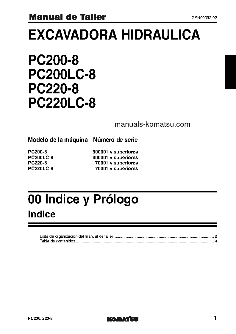 Protected: PC200-8(JPN)-WORK EQUIPMENT GREASE 500H S/N 300001-UP Shop (repair) manual (Spanish)