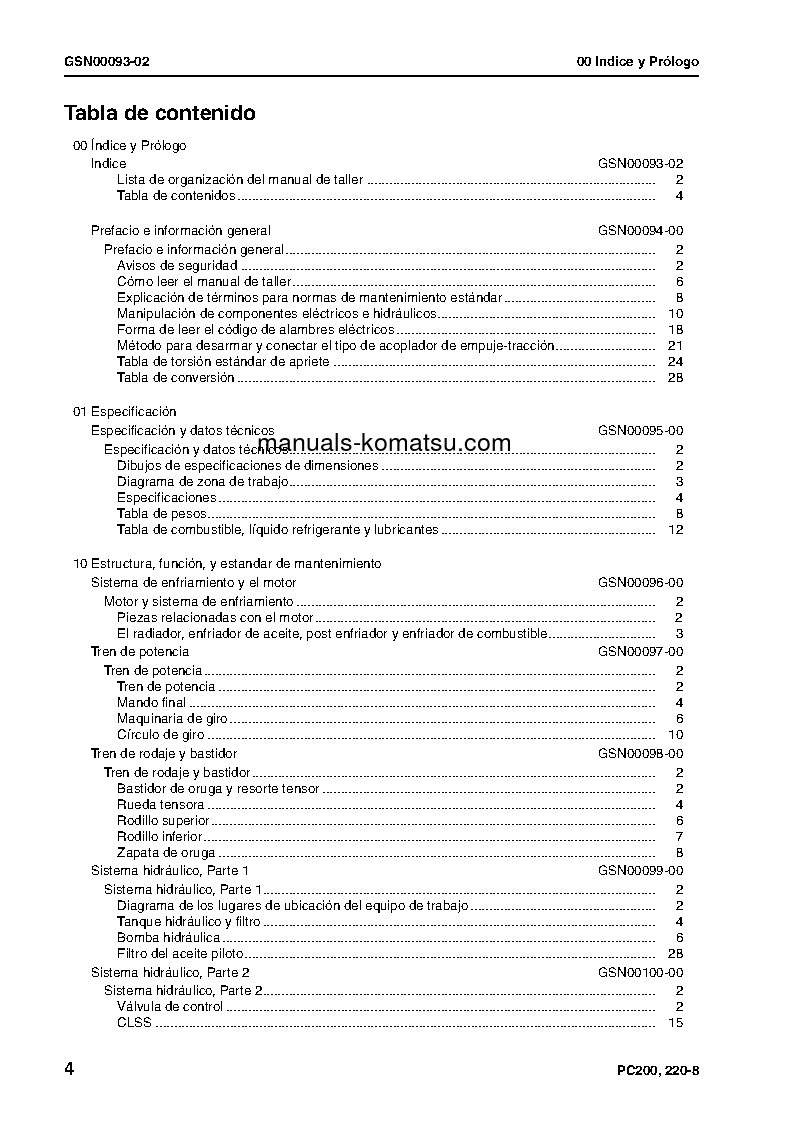 Protected: PC200-8(JPN)-WORK EQUIPMENT GREASE 500H S/N 300001-UP Shop (repair) manual (Spanish)