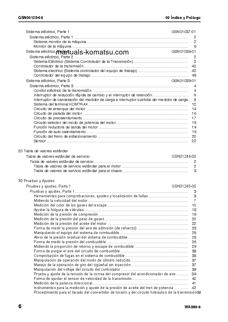 Protected: WA380-6(JPN) S/N 65001-UP Shop (repair) manual (Spanish)