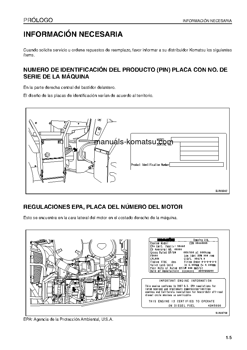 Protected: WA200-6(JPN) S/N 70001-UP Operation manual (Spanish)