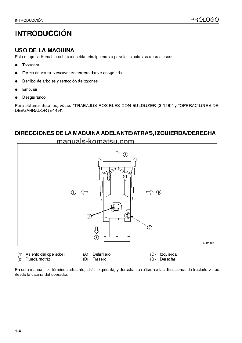 Protected: D155AX-6(JPN) S/N 80807-UP Operation manual (Spanish)