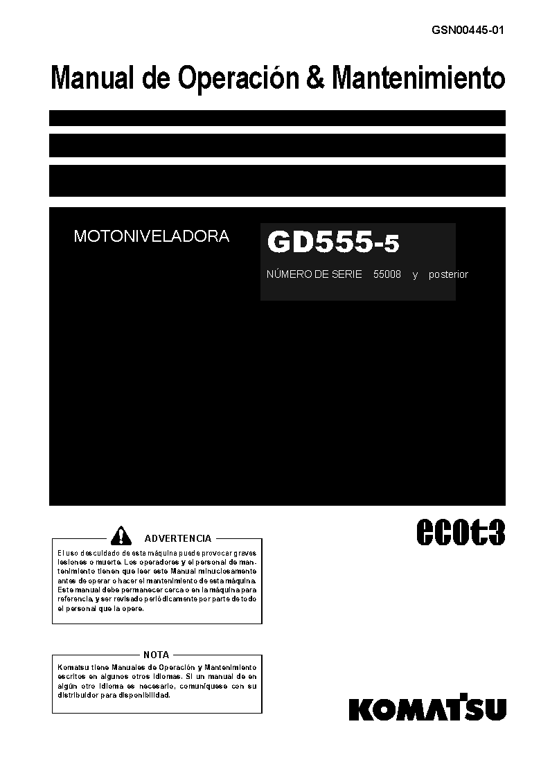 GD555-5(JPN) S/N 55008-UP Operation manual (Spanish)