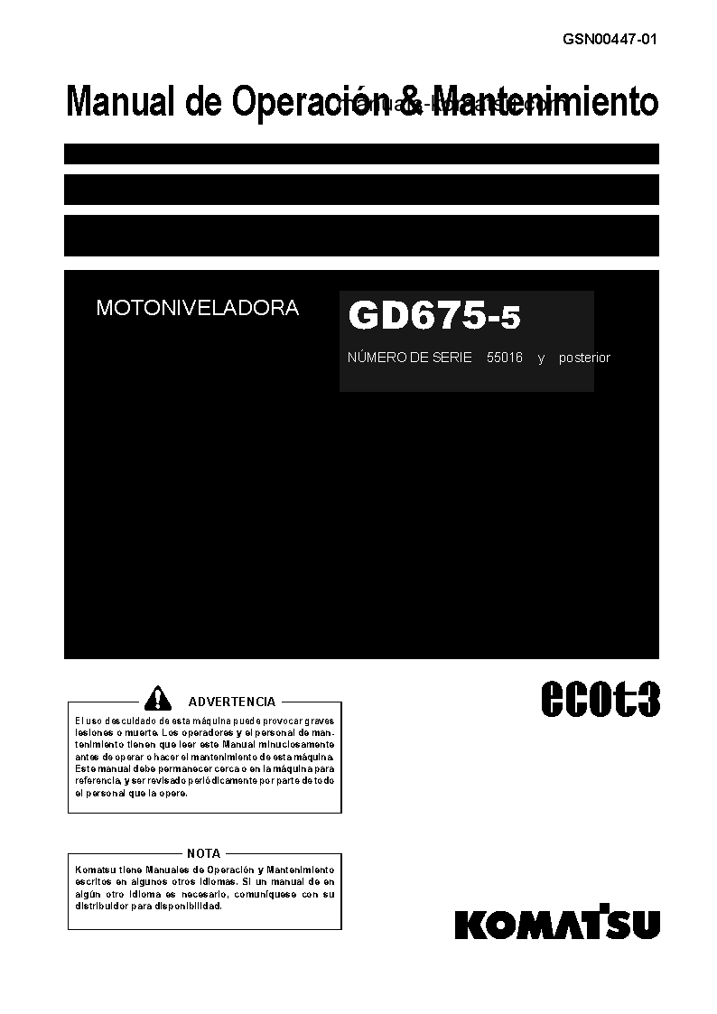 GD675-5(JPN) S/N 55016-UP Operation manual (Spanish)