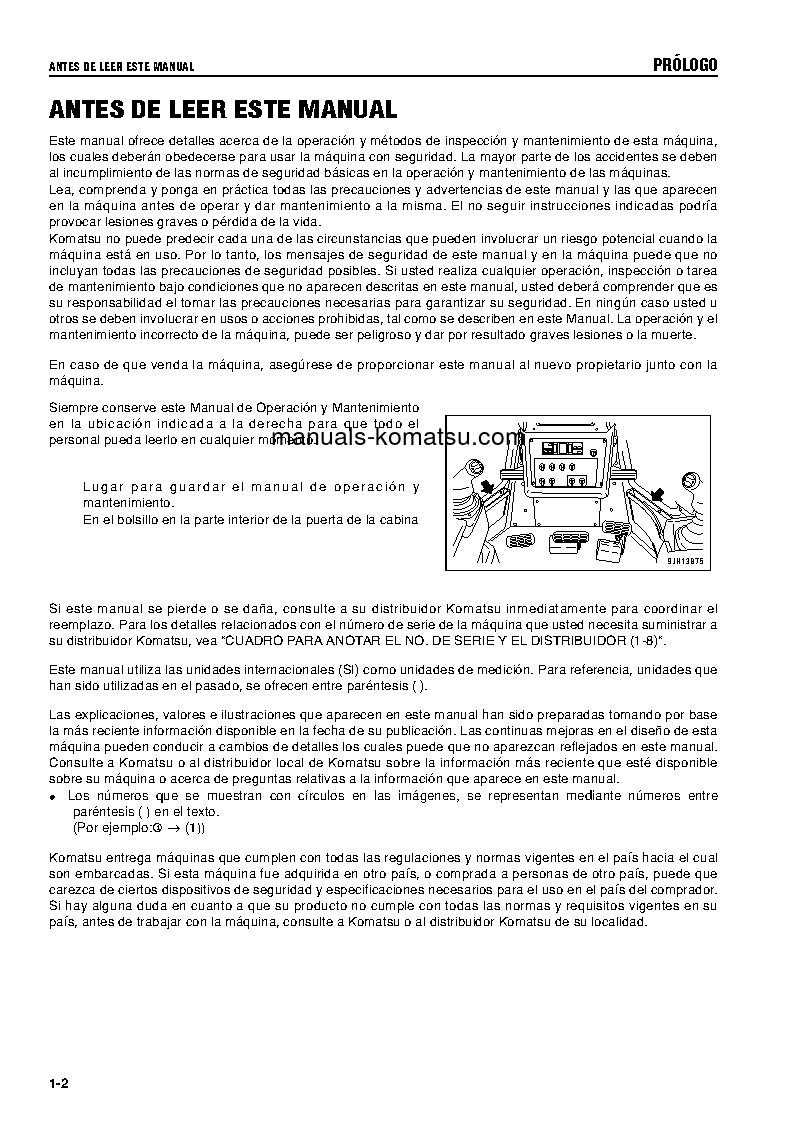 Protected: D475A-5(JPN)-E0 S/N 30134-UP Operation manual (Spanish)
