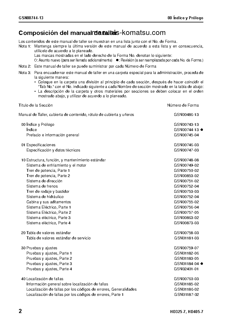 Protected: HD325-7(JPN) S/N 7101-UP Shop (repair) manual (Spanish)