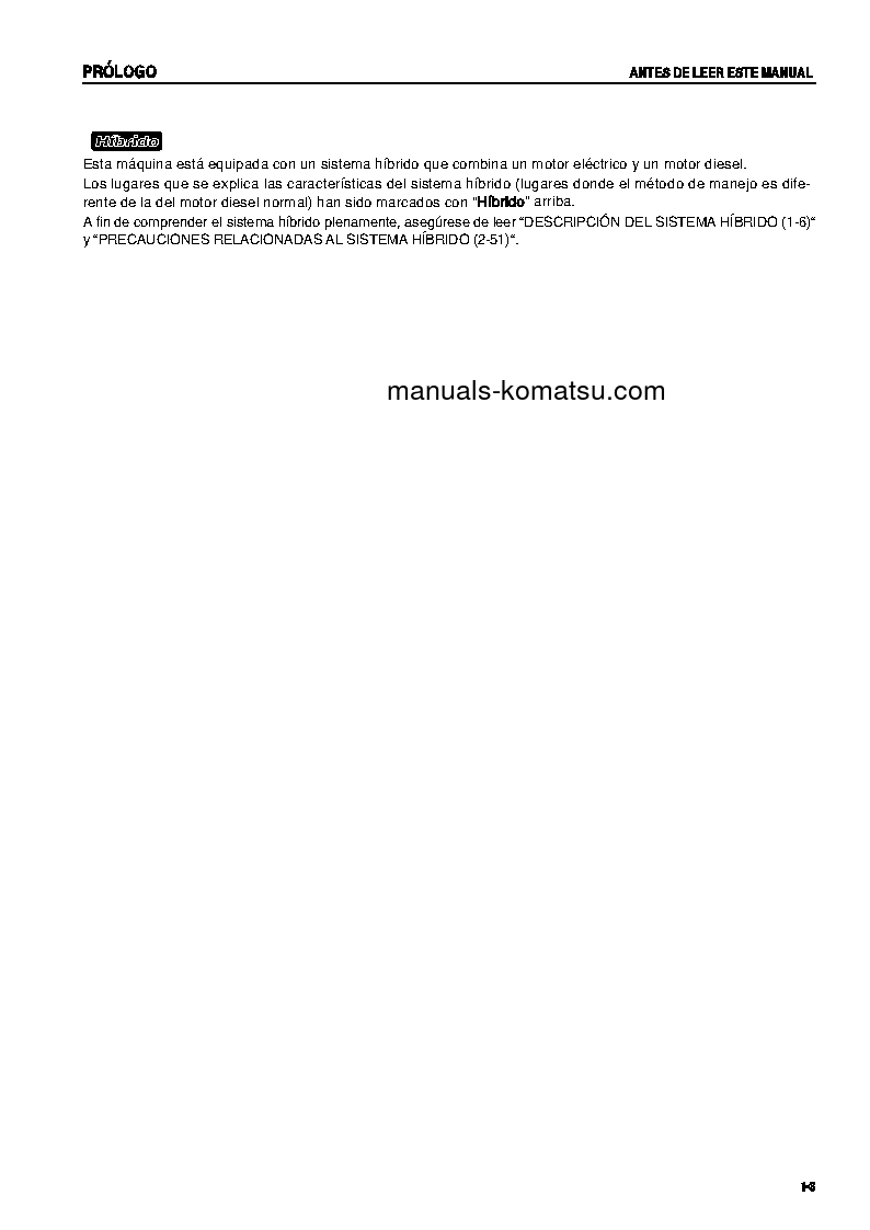 Protected: HB215LC-1(JPN)-HYBRID GREASING INTERVAL 500 HOUR S/N 1001-UP Operation manual (Spanish)