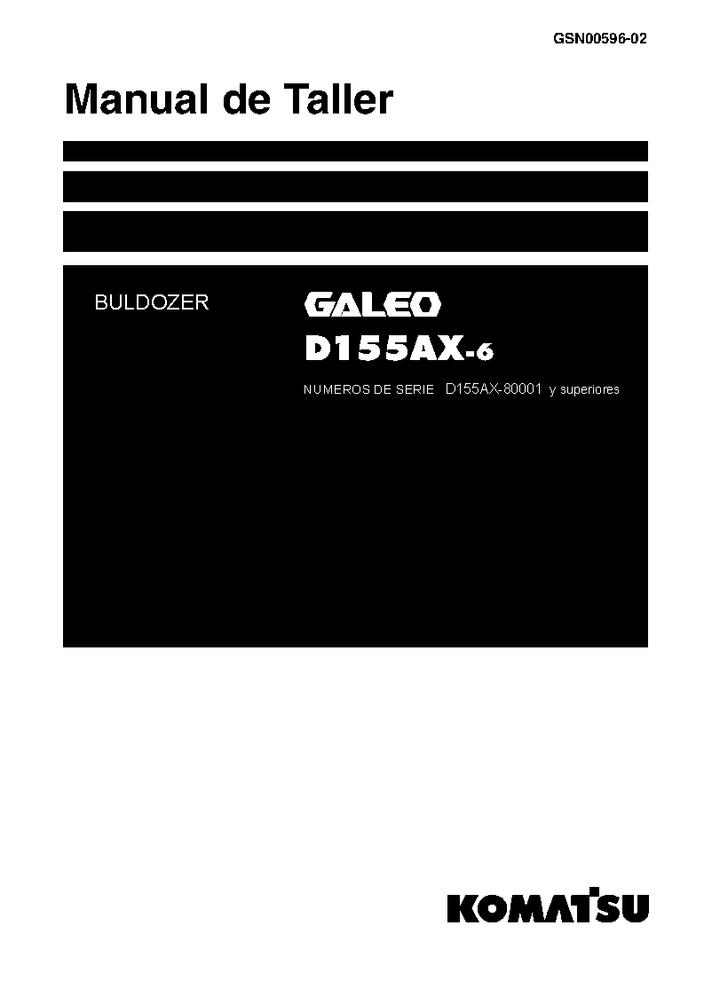 Protected: D155AX-6(JPN) S/N 80001-UP Shop (repair) manual (Spanish)