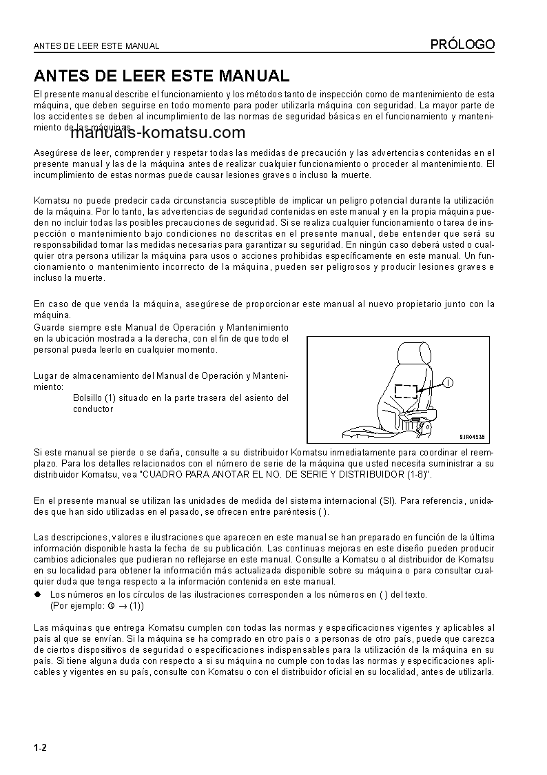Protected: WA800-3(JPN)-E0 S/N 70063-UP Operation manual (Spanish)