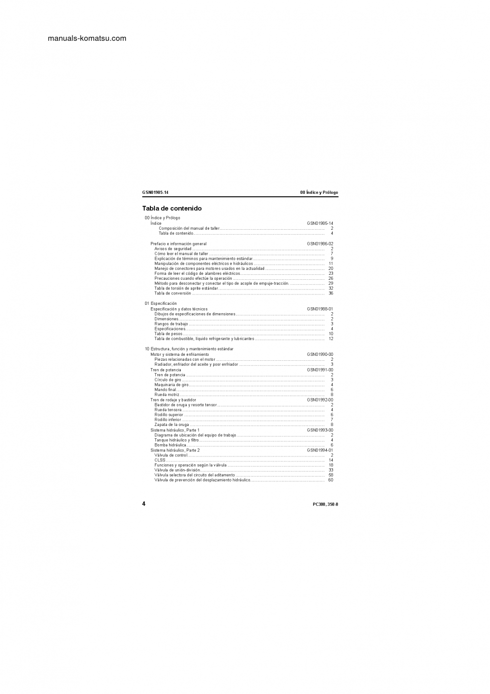 Protected: PC350-8(JPN) S/N 60001-UP Shop (repair) manual (Spanish)