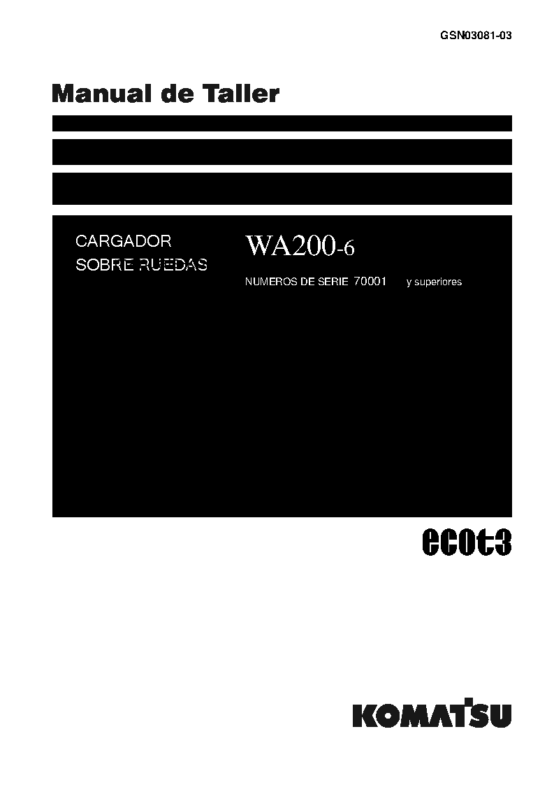 Protected: WA200-6(JPN) S/N 70001-UP Shop (repair) manual (Spanish)