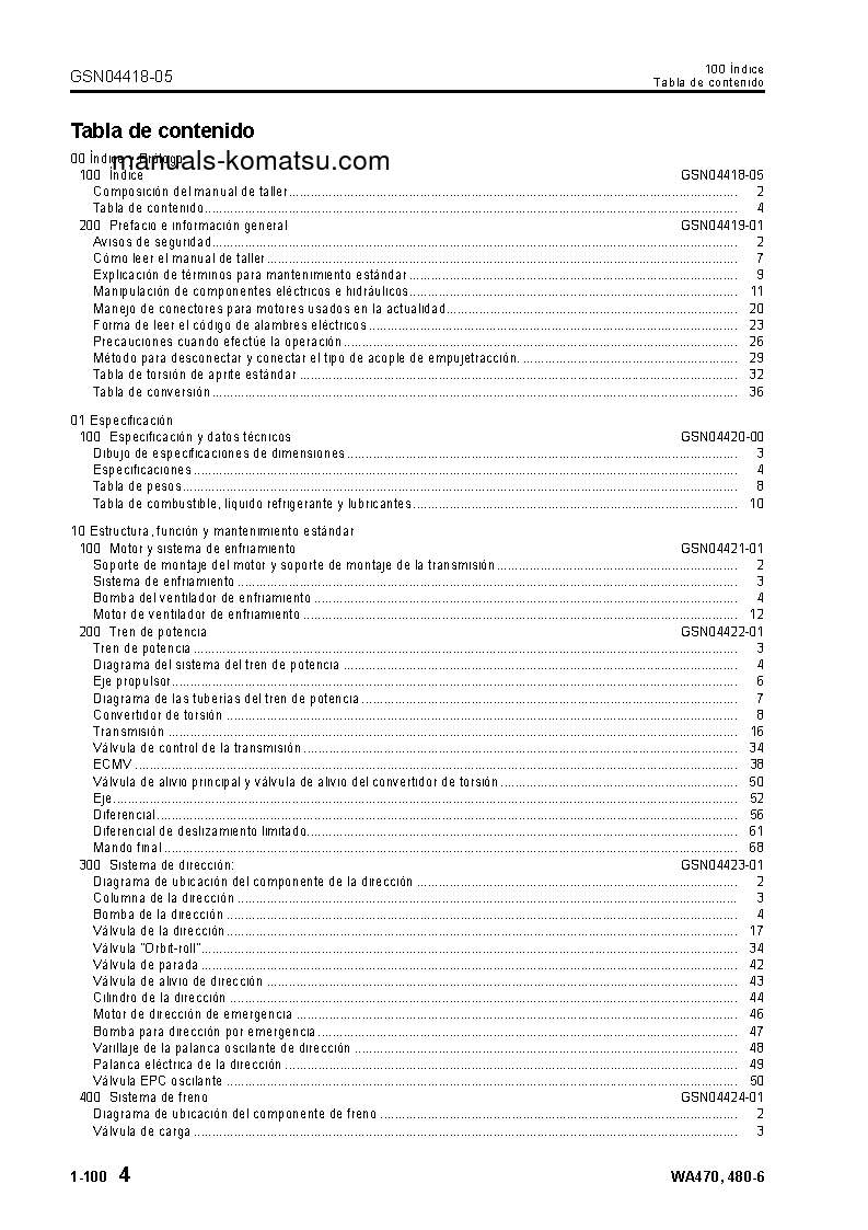 Protected: WA470-6(JPN) S/N 90001-UP Shop (repair) manual (Spanish)