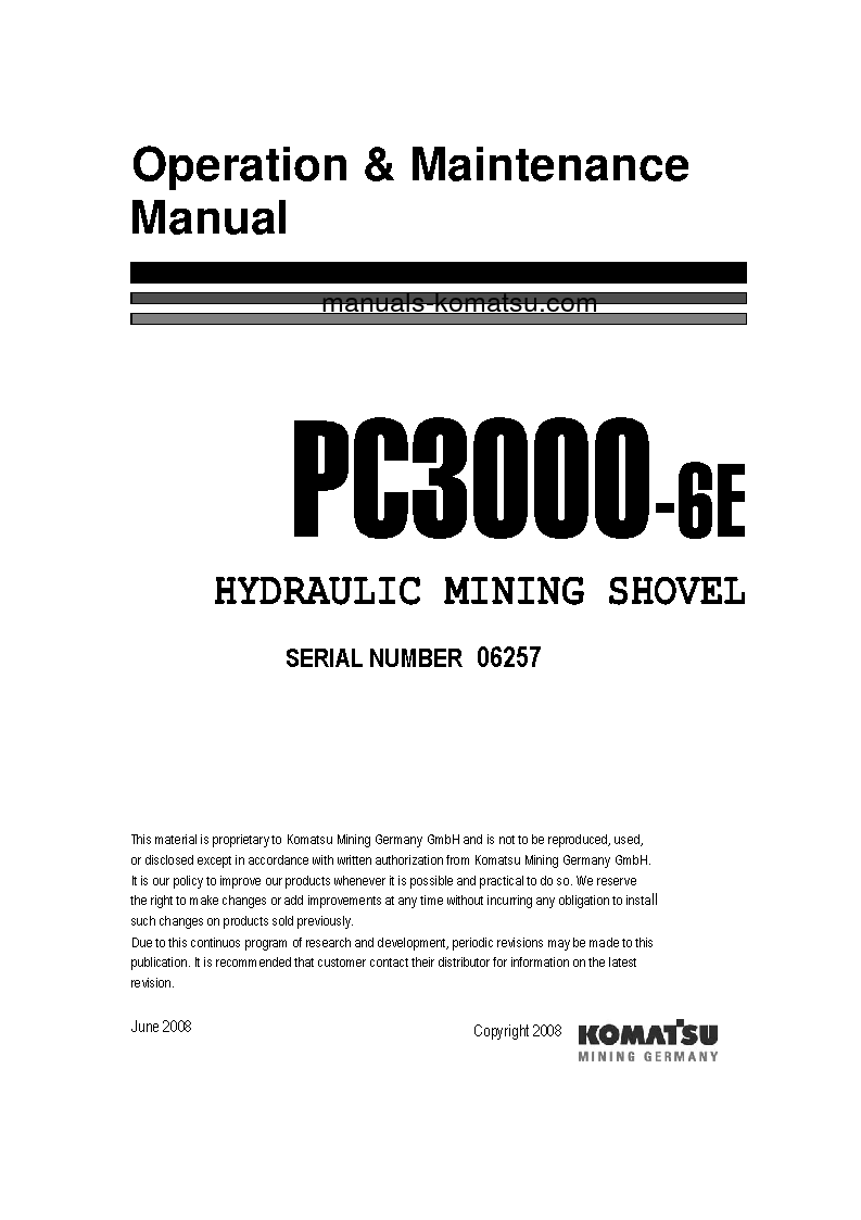 PC3000-6(DEU)-ELECTRIC MOTOR S/N 06257-06257 Operation manual (English)