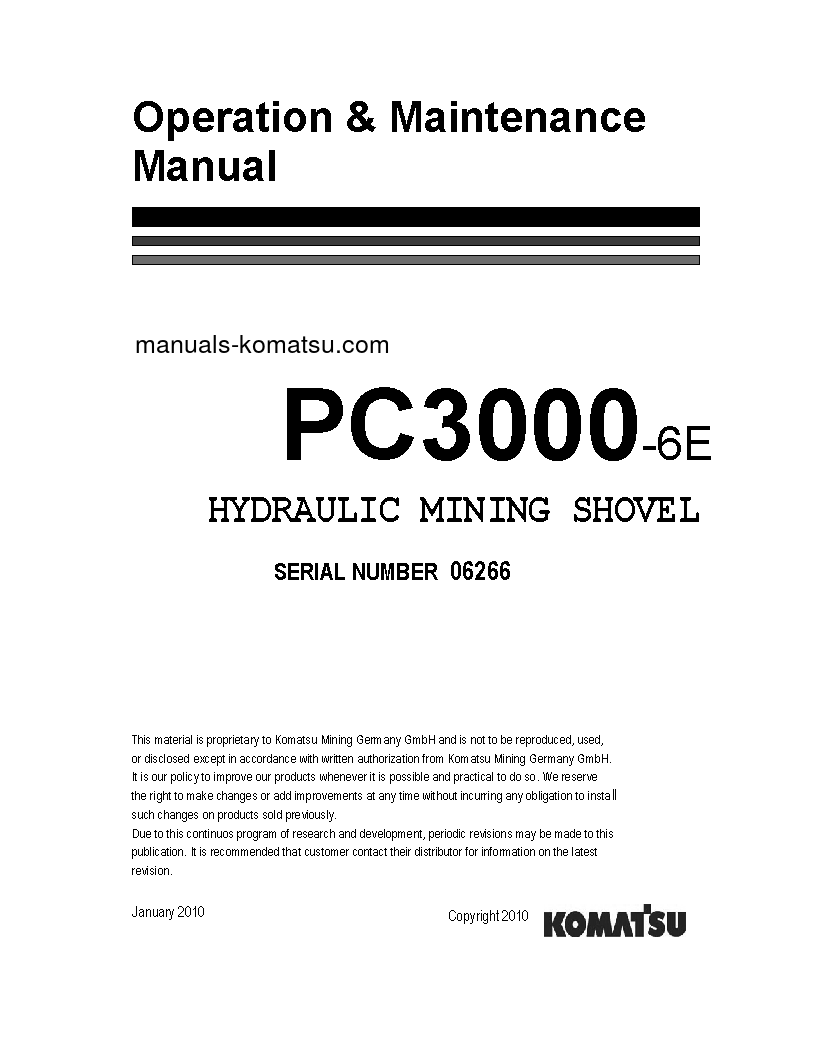 PC3000-6(DEU)-ELECTRIC MOTOR S/N 06266-06266 Operation manual (English)