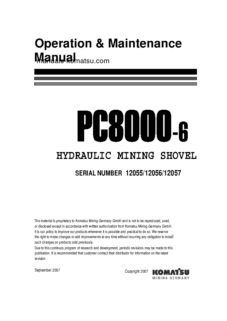 PC8000-6(DEU) S/N 12055-12057 Operation manual (English)