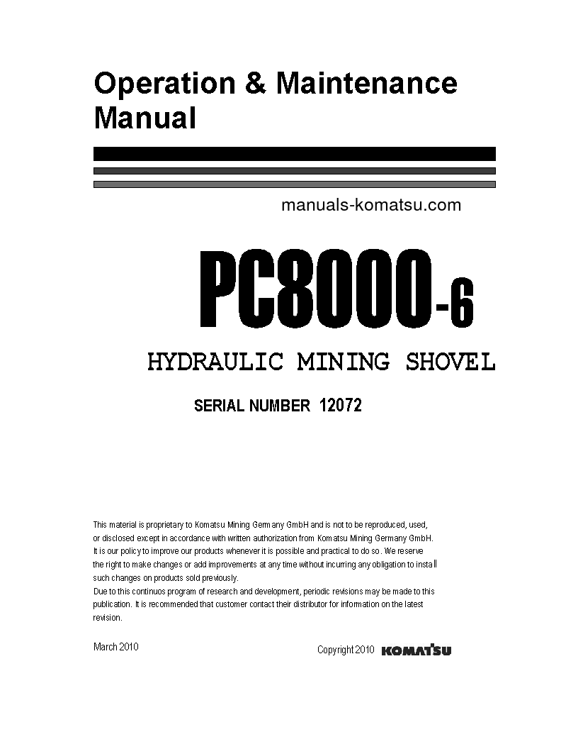 PC8000-6(DEU)-ELECTRIC MOTOR S/N 12072-12072 Operation manual (English)