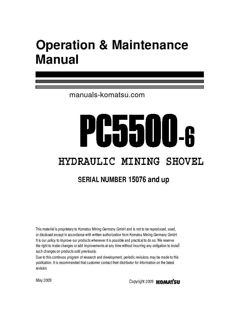 PC5500-6(DEU) S/N 15076-15076 Operation manual (English)