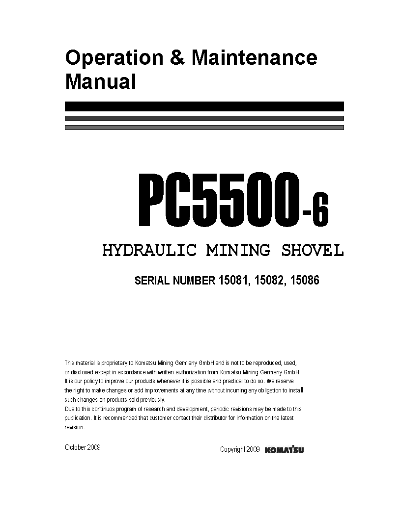 PC5500-6(DEU) S/N 15086-15086 Operation manual (English)