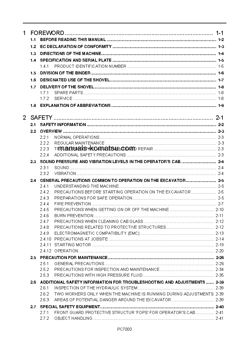 Protected: PC7000-6(DEU) S/N 35004-35004 Operation manual (English)