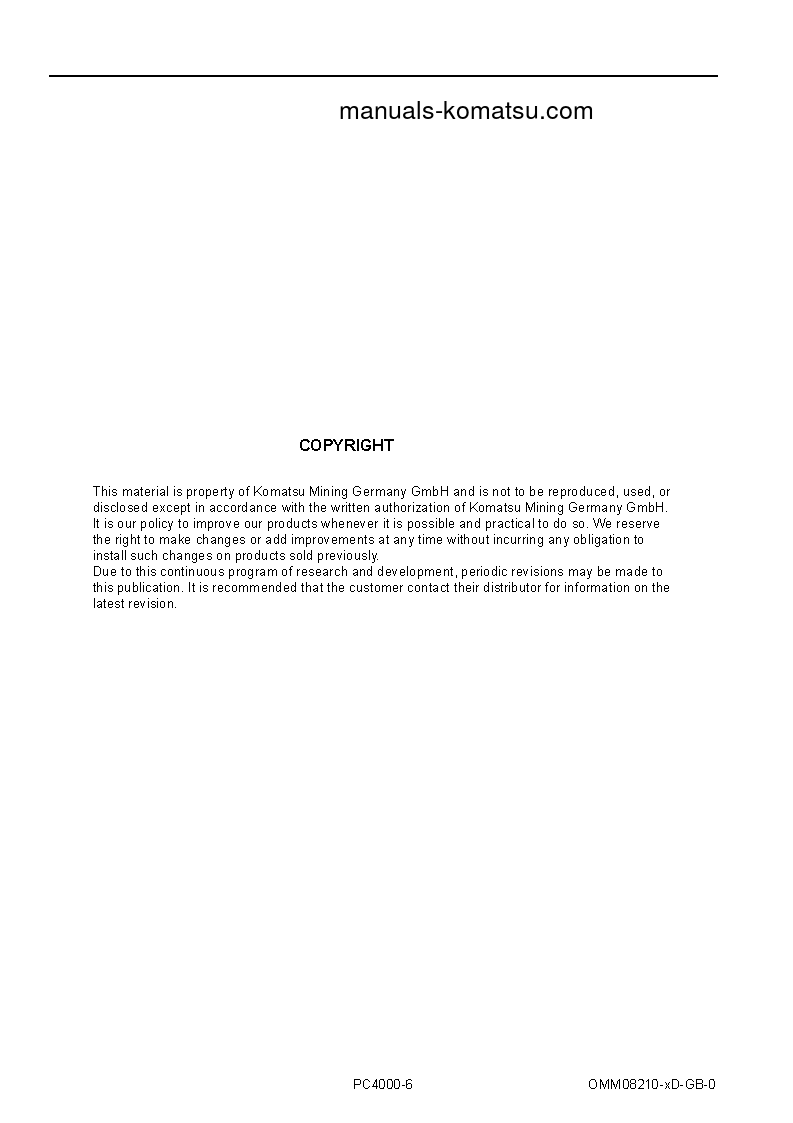 Protected: PC4000-6(DEU) S/N 58103-58103 Operation manual (English)