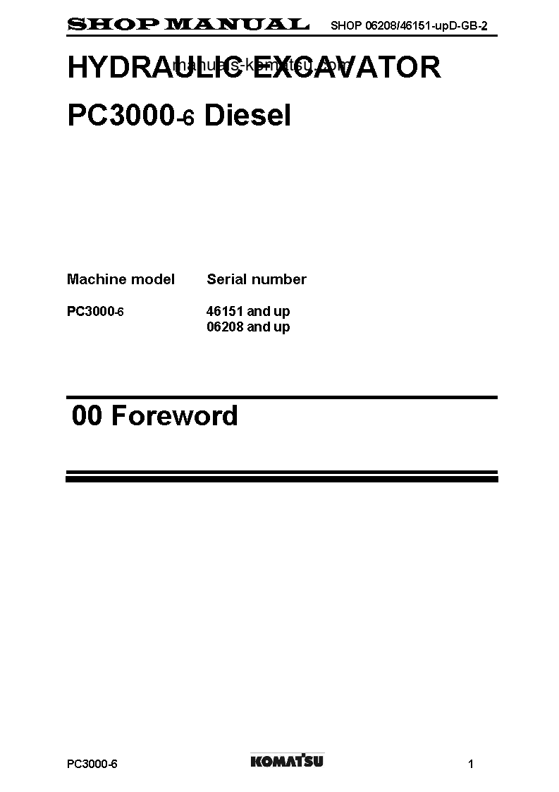 Protected: PC3000-6(DEU) S/N 06208-UP Shop (repair) manual (English)