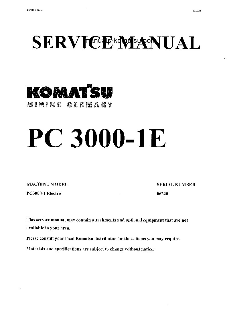 PC3000-1(DEU)-ELECTRIC MOTOR S/N 06220 Shop (repair) manual (English)