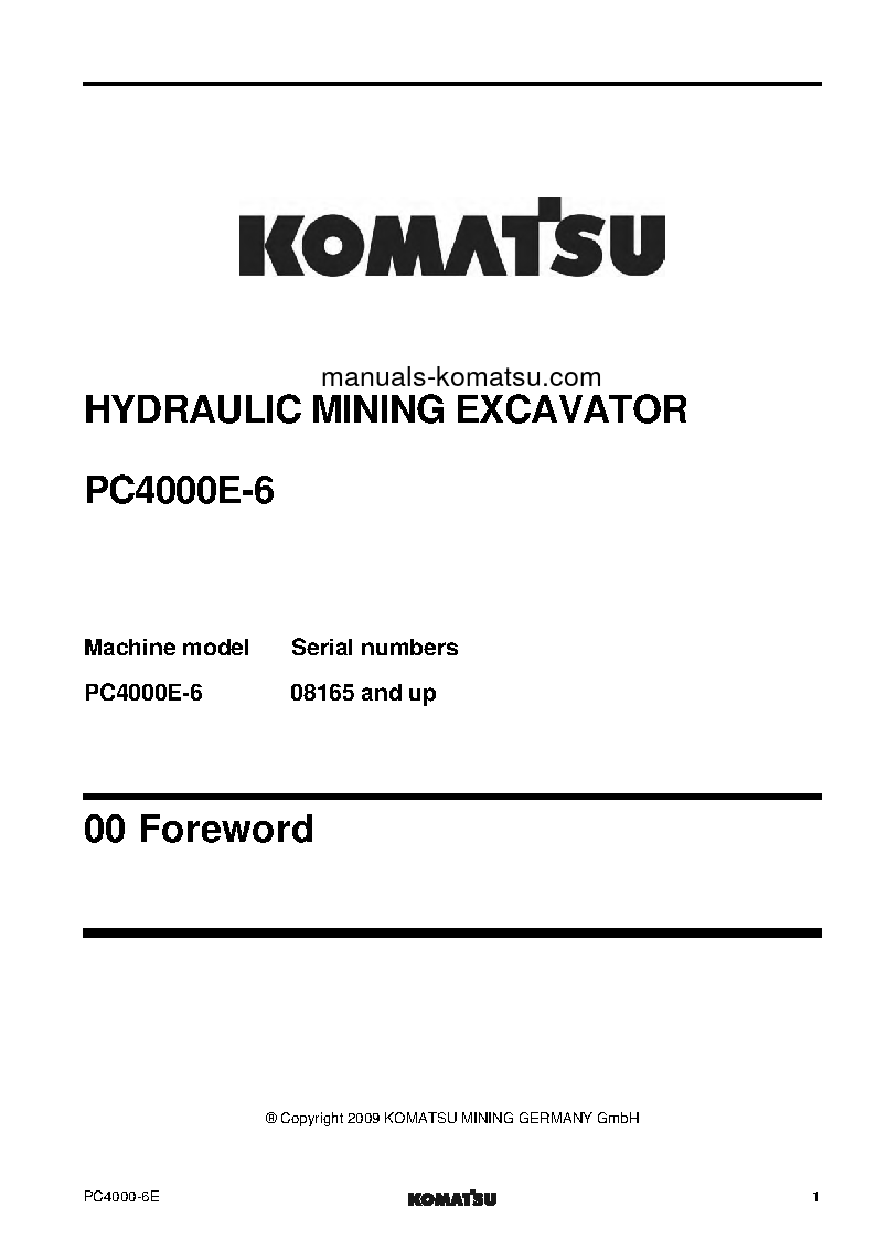 Protected: PC4000E-6(DEU) S/N 08165-UP Shop (repair) manual (English)