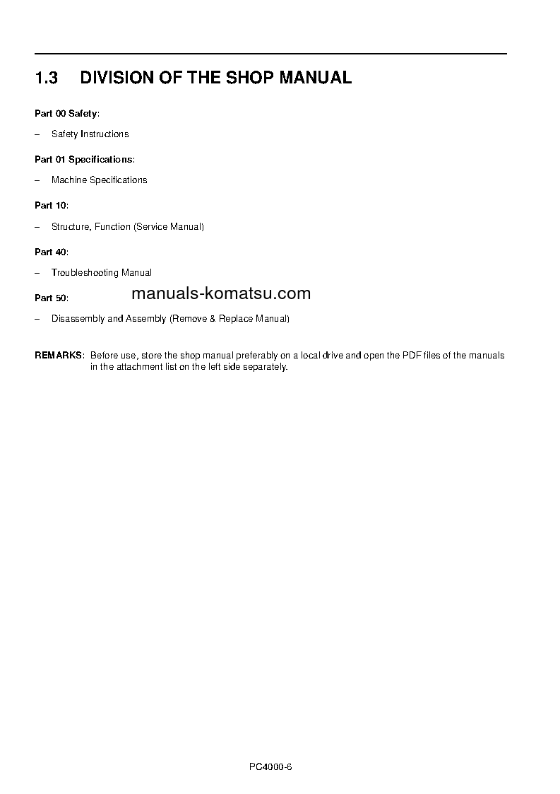 Protected: PC4000-6(DEU) S/N 08199-UP Shop (repair) manual (English)