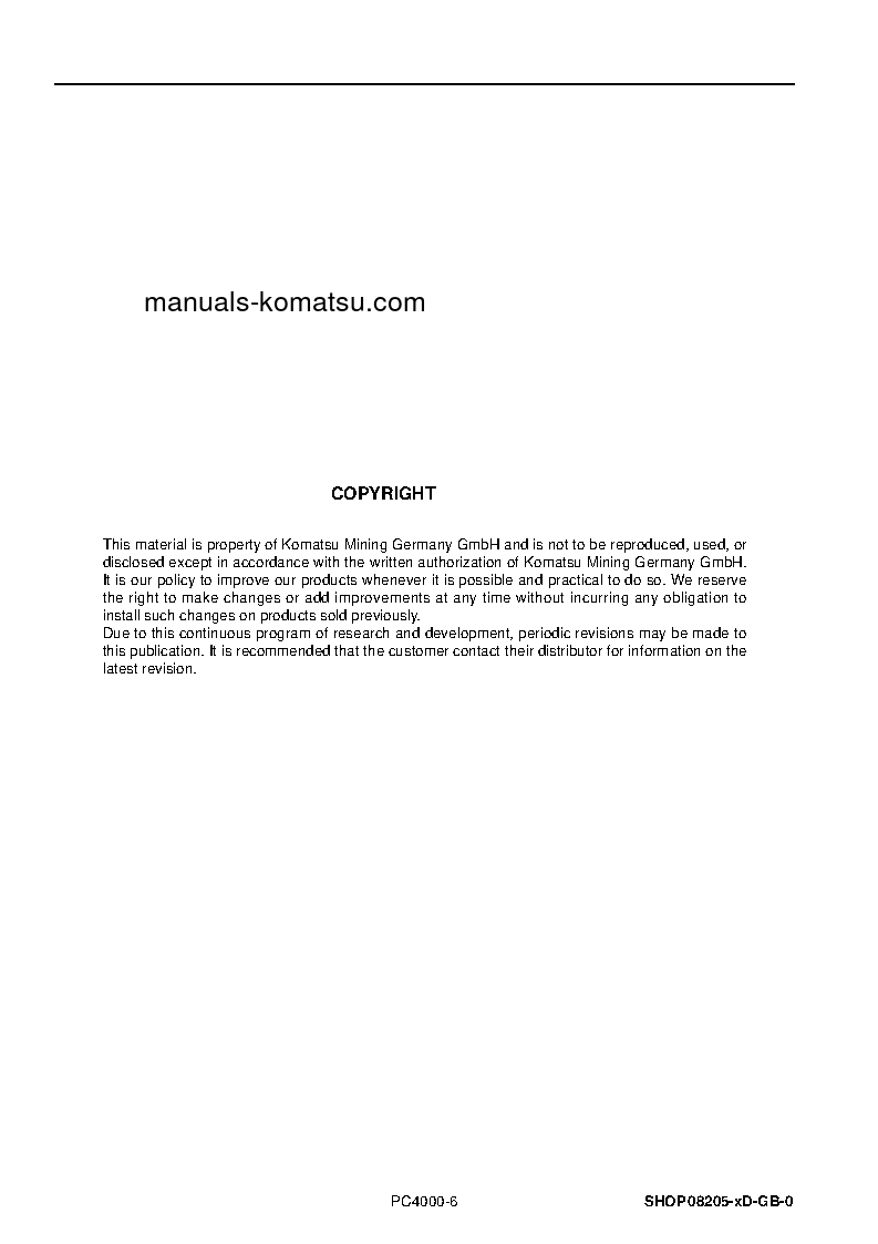 Protected: PC4000-6(DEU) S/N 08205-08205 Shop (repair) manual (English)