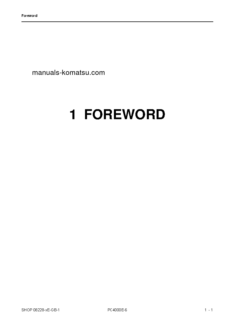 Protected: PC4000E-6(DEU) S/N 08228-08228 Shop (repair) manual (English)