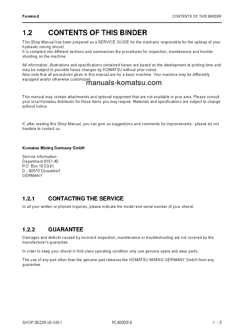 Protected: PC4000E-6(DEU) S/N 08228-08228 Shop (repair) manual (English)