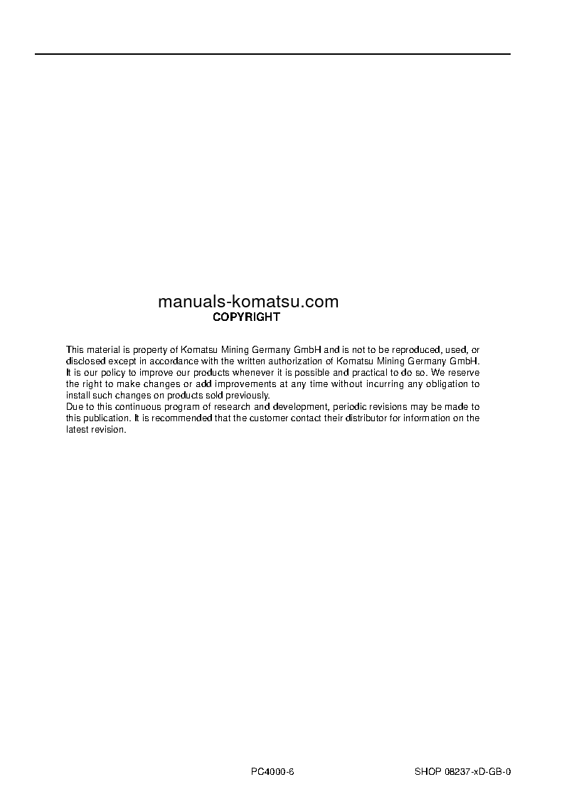 Protected: PC4000-6(DEU) S/N 08237-UP Shop (repair) manual (English)