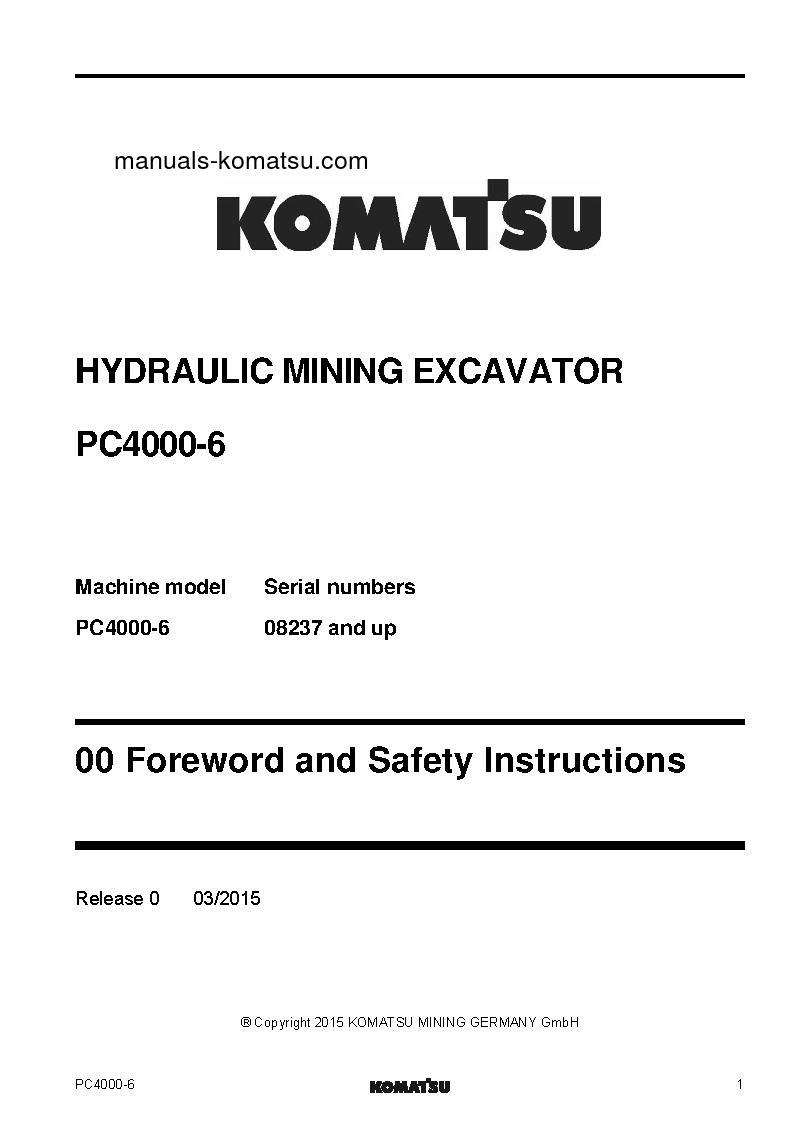 Protected: PC4000-6(DEU) S/N 08237-UP Shop (repair) manual (English)