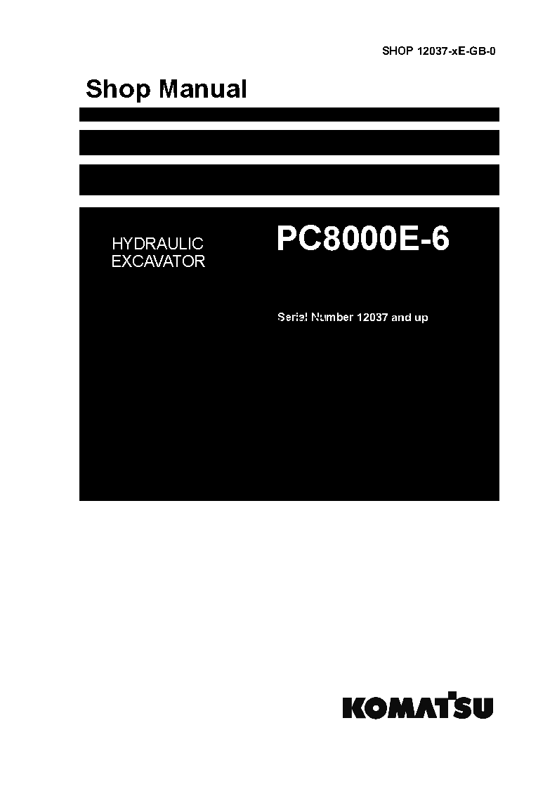 PC8000-6(DEU)-ELECTRIC MOTOR S/N 12037-UP Shop (repair) manual (English)