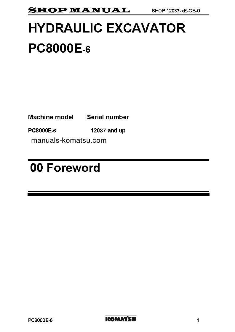 Protected: PC8000-6(DEU)-ELECTRIC MOTOR S/N 12037-UP Shop (repair) manual (English)