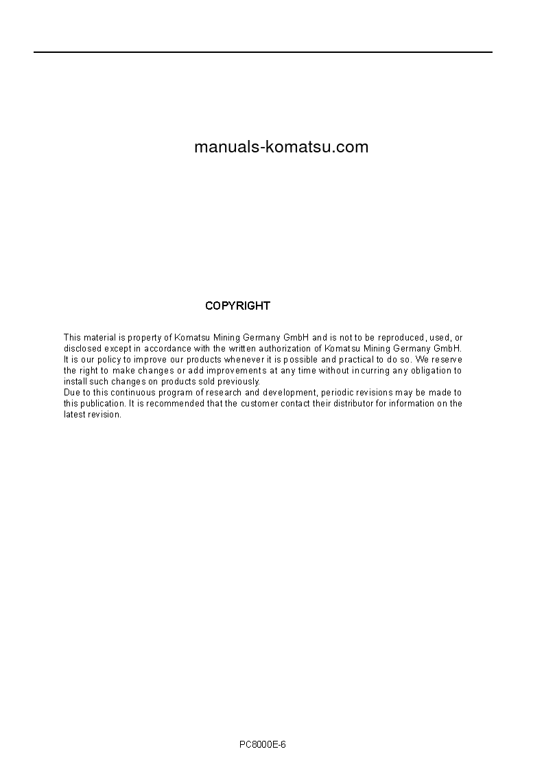 Protected: PC8000E-6(DEU) S/N 12089 Shop (repair) manual (English)