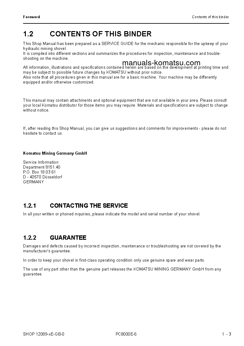 Protected: PC8000E-6(DEU) S/N 12089 Shop (repair) manual (English)