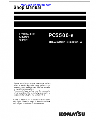 PC5500-6(DEU) S/N 15110(15100)-UP Shop (repair) manual (English)