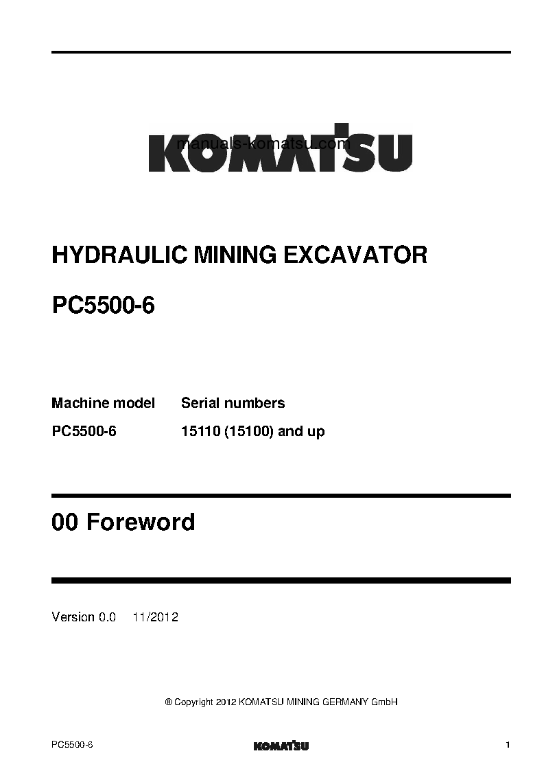 Protected: PC5500-6(DEU) S/N 15110(15100)-UP Shop (repair) manual (English)