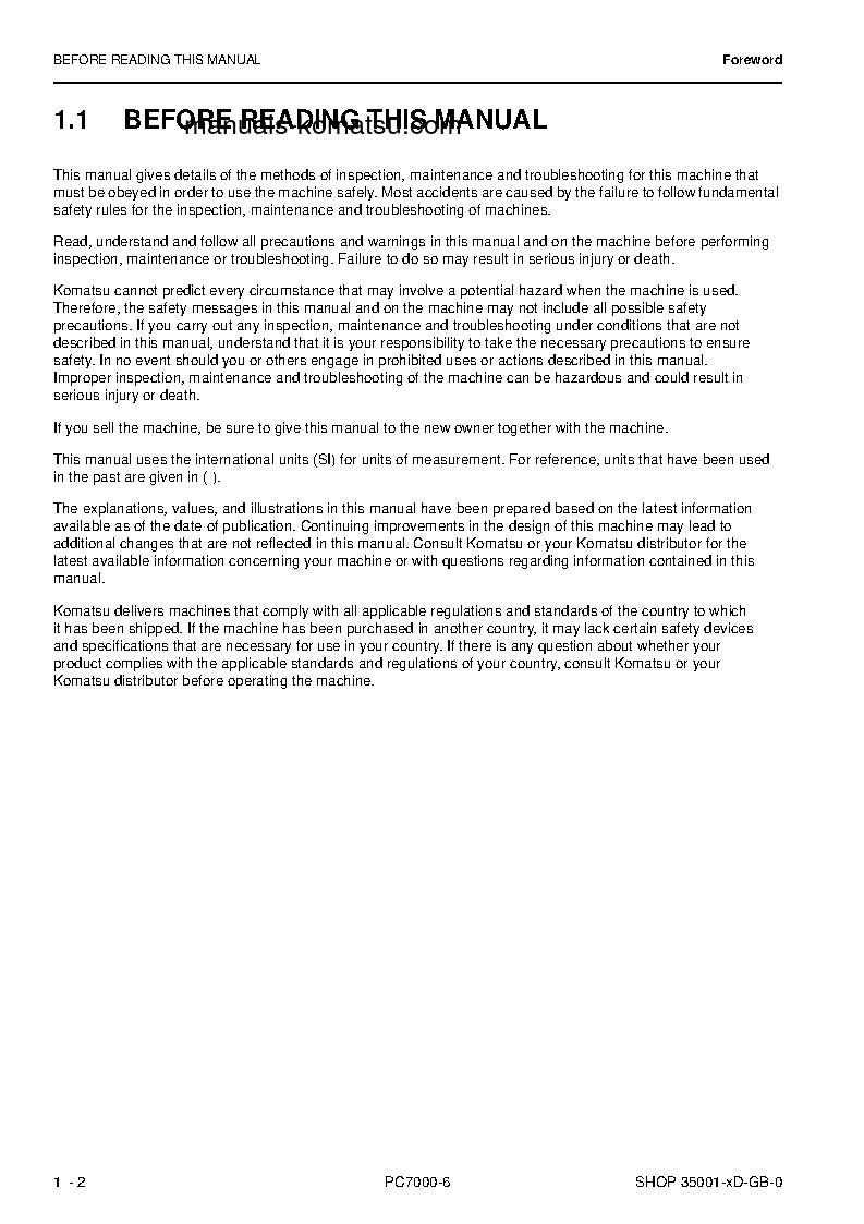 Protected: PC7000-6(DEU) S/N 35001-UP Shop (repair) manual (English)
