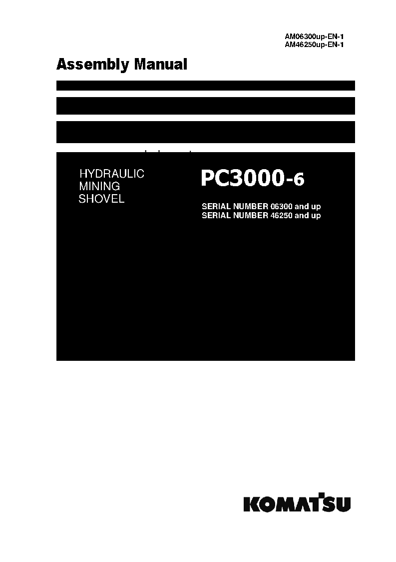 PC3000-6(DEU) S/N 06303-06303 Field assembly manual (English)