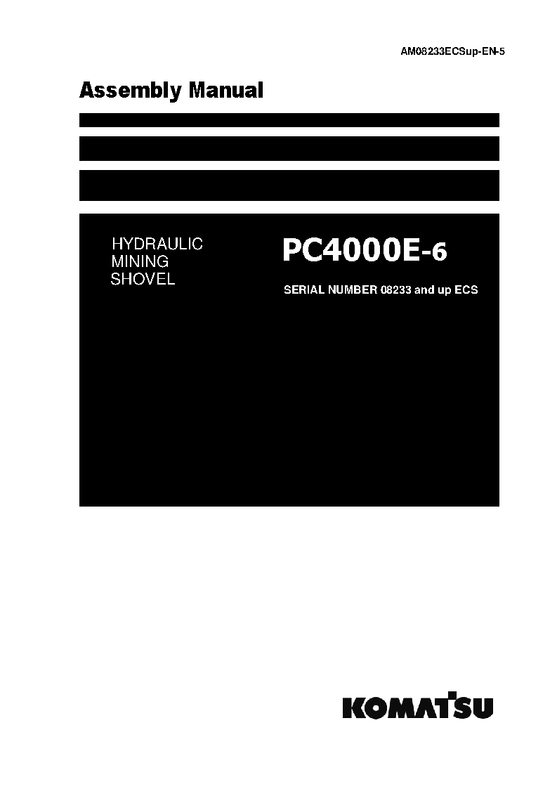 PC4000E-6(DEU) S/N 08233-08233 Field assembly manual (English)