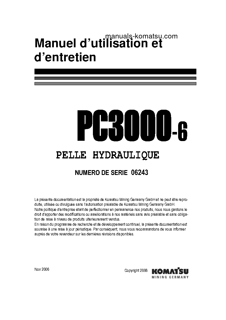 PC3000-6(DEU) S/N 06243 Operation manual (French)