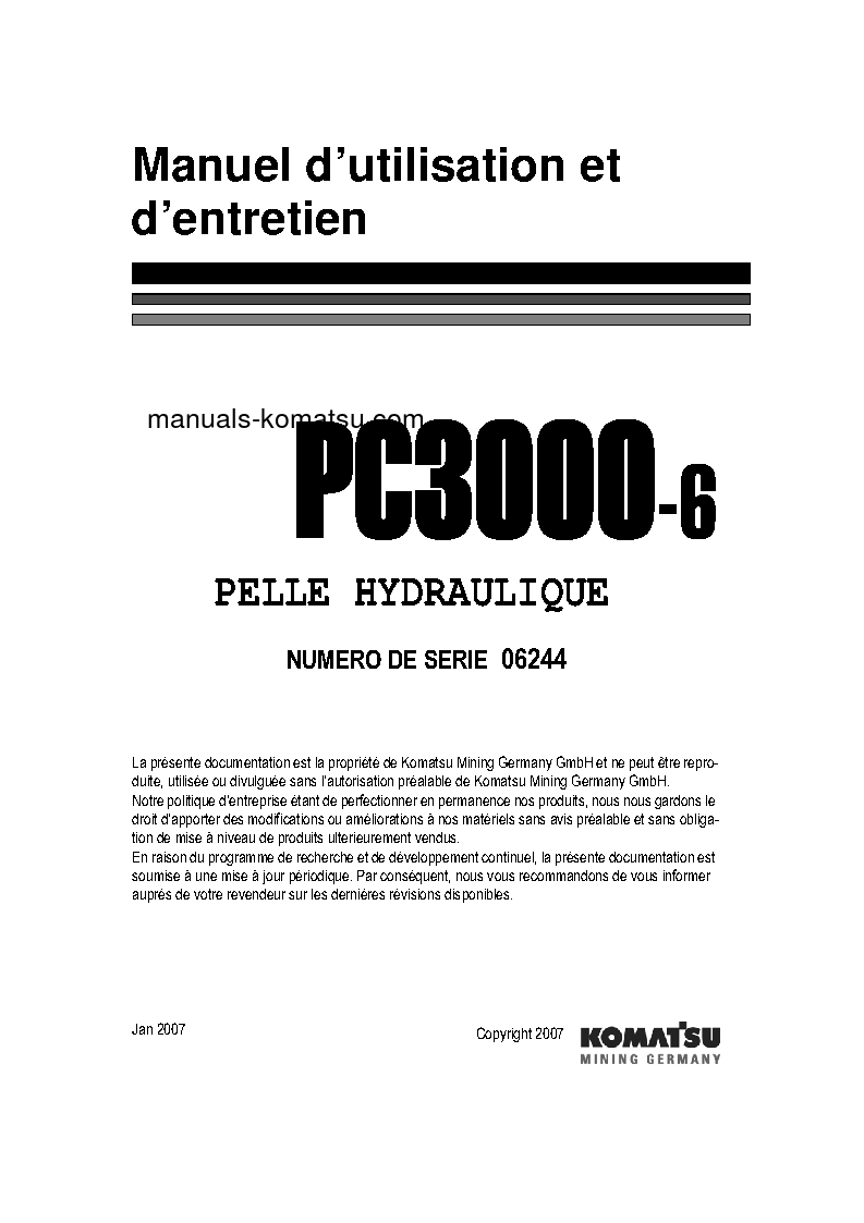 PC3000-6(DEU) S/N 06244 Operation manual (French)