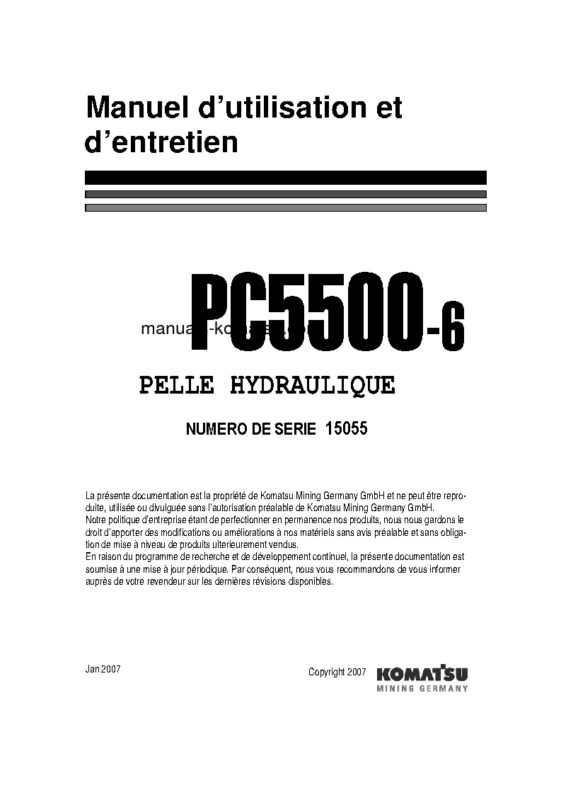 PC5500-6(DEU) S/N 15055 Operation manual (French)