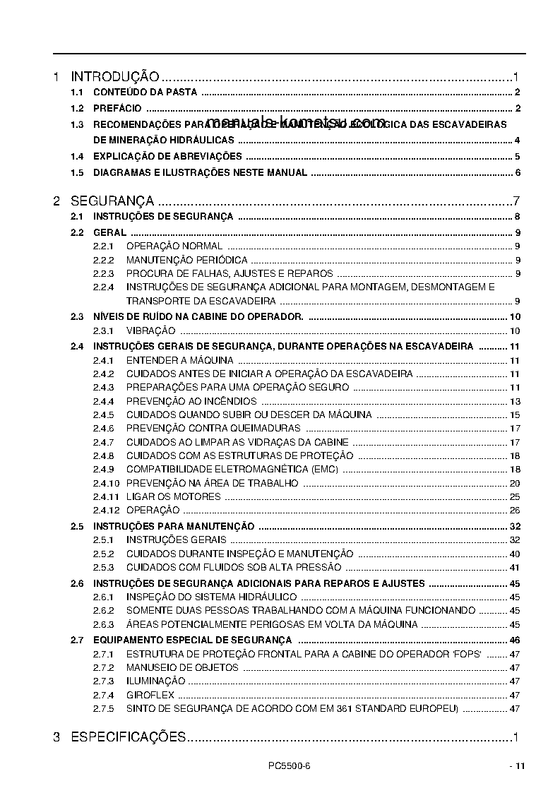 Protected: PC5500-6(DEU)-DIESEL S/N 15110-UP Shop (repair) manual (Portuguese)