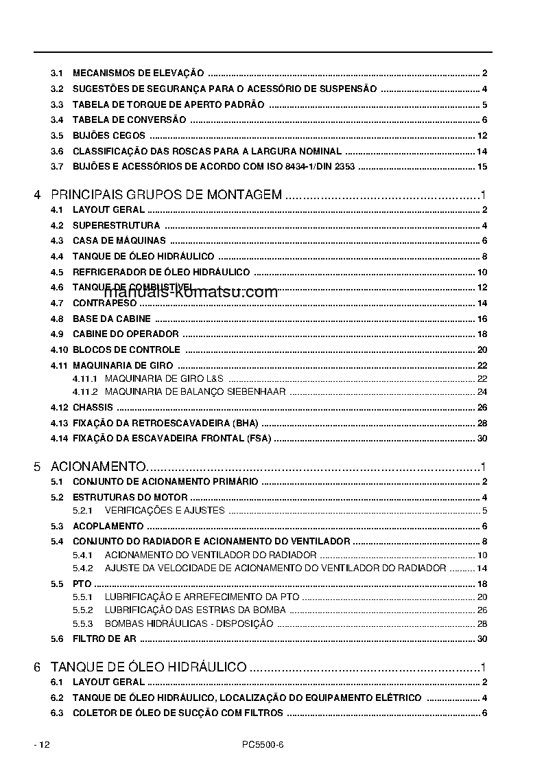 Protected: PC5500-6(DEU)-DIESEL S/N 15110-UP Shop (repair) manual (Portuguese)