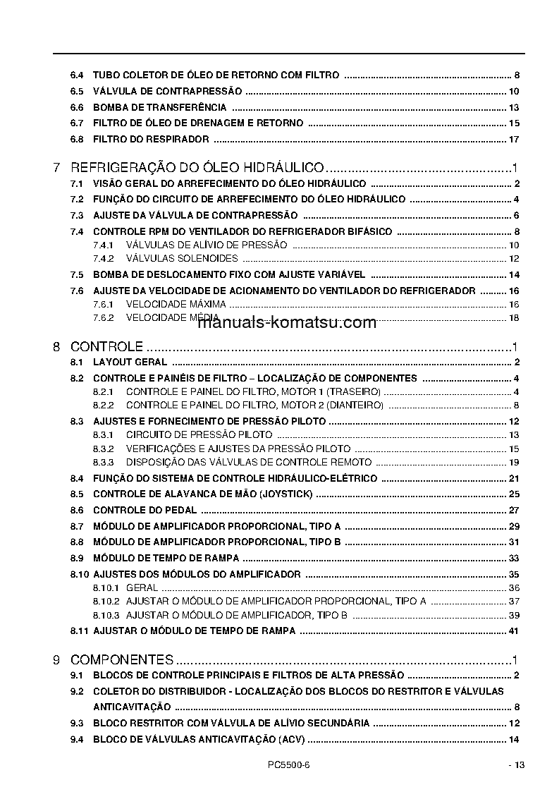 Protected: PC5500-6(DEU)-DIESEL S/N 15110-UP Shop (repair) manual (Portuguese)