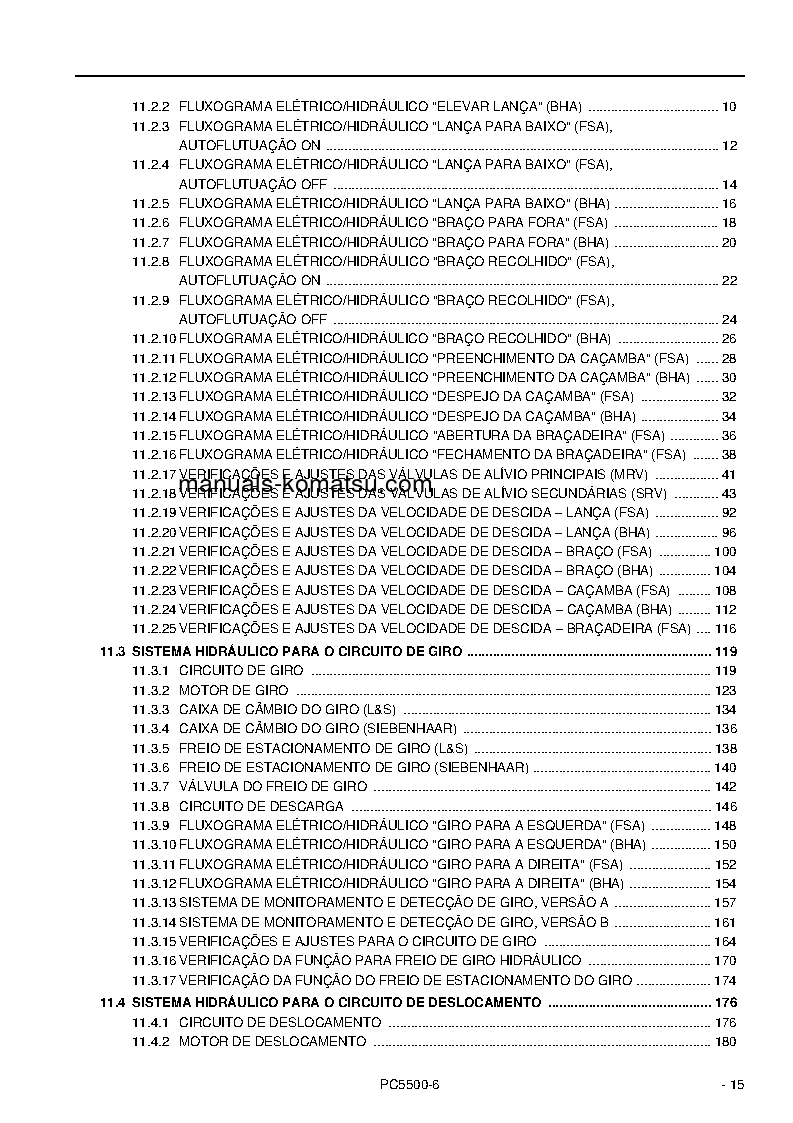 Protected: PC5500-6(DEU)-DIESEL S/N 15110-UP Shop (repair) manual (Portuguese)