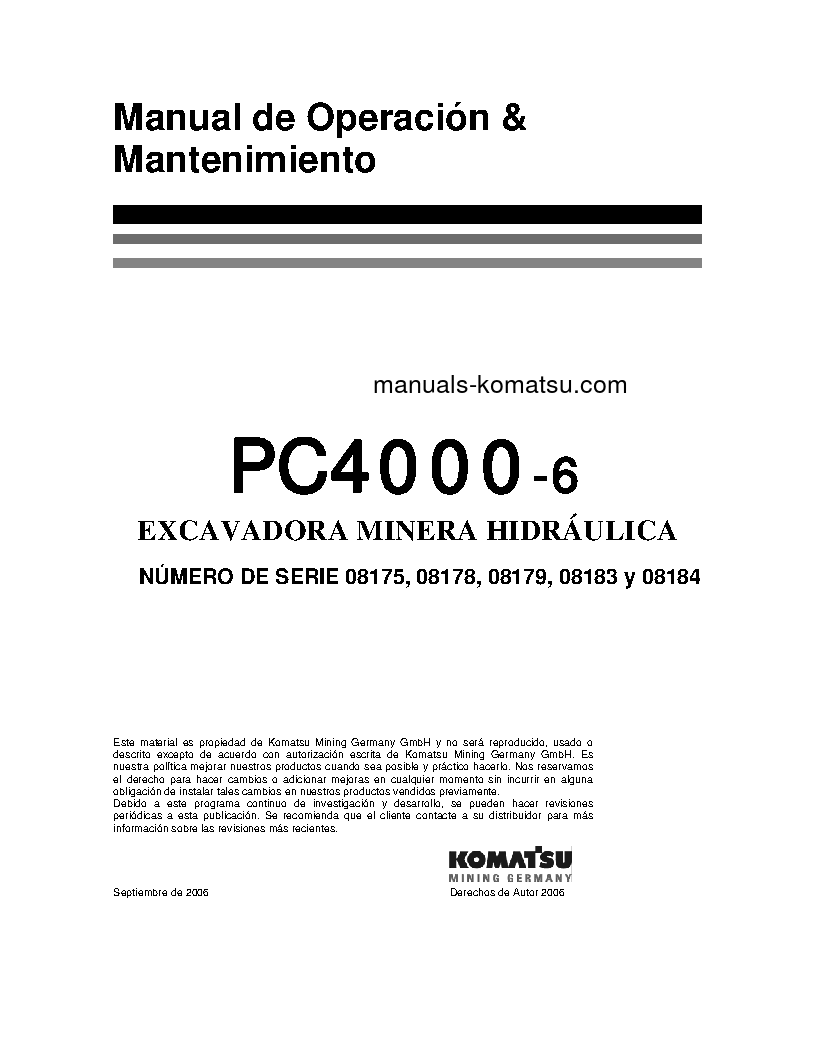 PC4000-6(DEU) S/N 08175 Operation manual (Spanish)